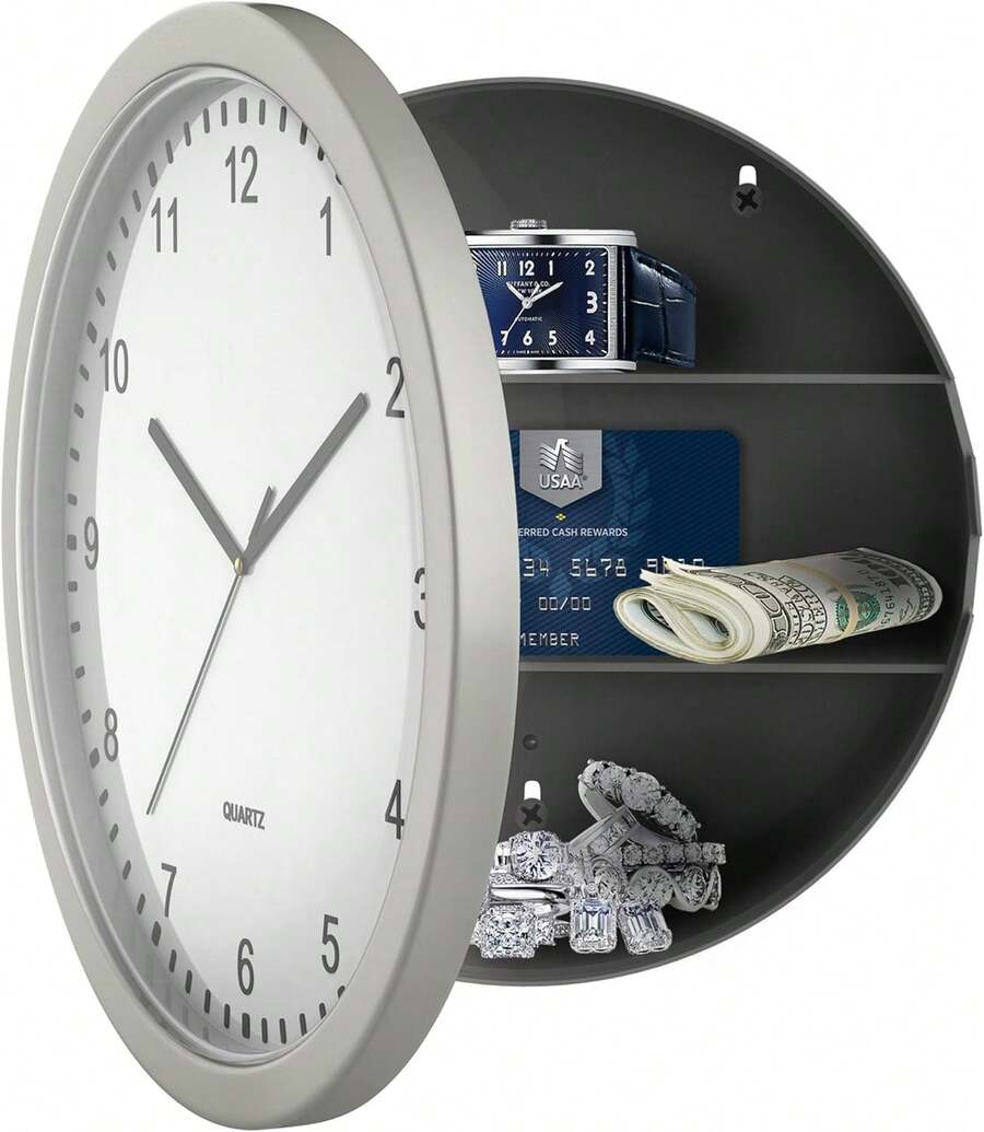 Reloj de Pared con Caja Fuerte Oculta, 10" - 1 - Ver 1