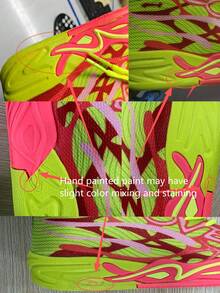 2025 Spring New Ultra Light Thick Bottom Large Size Basketball Shoes Large Women's Shoes Outdoor Casual Sports Shoes Anti And Wear Resistant Running Shoes Soft And Comfortable Hiking Shoes Shock Absorbent Rebound Casual Shoes (Note: The Mandarin Duck Shoes Have Random Patterns Of Yellow, Red, Blue, And Red On The Left And Right Feet. The Soles Are Hand-Painted Unevenly, And The Patterns Are Random And Asymmetrical .)