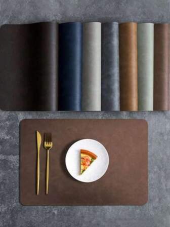 1/4 fyrkantiga läderunderlägg, PVC dubbelsidiga läderunderlägg, vattentäta dubbelskiktade läderunderlägg i västerländskt material, värmetåliga hotellunderlägg, matbordsunderlägg, vattentäta och oljetåliga matbordsunderlägg för hemmabruk, kreativa dekorativa bordsunderlägg, dubbelsidiga bordsunderlägg, värmetåliga, fläcktåliga, reptåliga