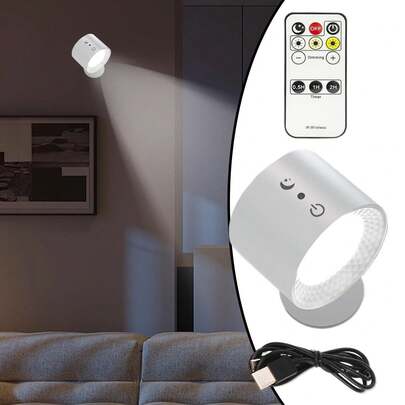 Battery Operated Wall Light, Magnetic Wall Light With Remote Control | Rechargeable Sconces Wall Lighting Accessories 3 Variable Color Temperatures For Home And Couc Room