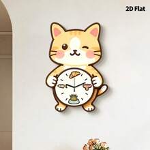 2D平面1件装现代简约家居装饰静音石英挂钟，无滴答声，适用于客厅、卧室和办公室，时尚卧室挂钟装饰，独特个性化，超清晰读时，适用于客厅、卧室、办公室时钟装饰。 - 彩色 - 查看 3