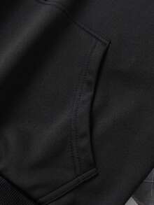 Sudadera con capucha de otoño e invierno para hombre, de manga larga, a la moda, informal, versátil, básica, informal - Negro - Ver 3