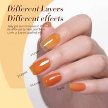 Jelly Gel Nail Polish Set Sheer Milky Jelly Orange Brown Gel Polish Crystal Transparent Gel Polish Harvest Hues Nail Art Varnish Manicure Collection Gift Set 7ML 4PCS{Inchcolor_nameinch:InchHarvestHuesinch} - 豐收色調 - 查看 6