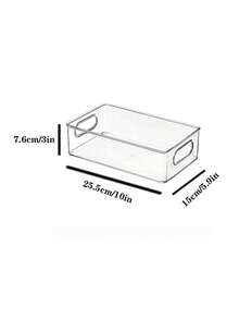 1pc Transparent Rectangular Refrigerator Vegetable & Fruit Storage Box - Clear - View 13