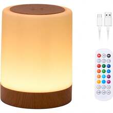 Lámpara de Noche Tactil Recargable, Luces LED para Cuarto Luz de Noche para Bebe Lampara de Buro, RGB Lampara de Noche con Control Remoto Función de Temporización, luz led para cuarto, Navidad - 1 - Ver 4