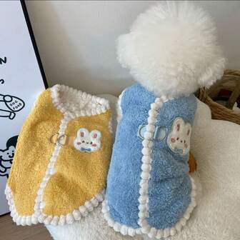 1pc Leash Attached Pet Clothes For Teddy, Pomeranian, Bichon Frise, Yorkshire Terrier, Cats, 2025 New Winter Warm Jacket For Ragdoll, British Shorthair, Munchkin, Exotic Shorthair