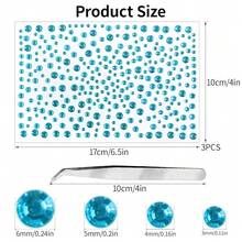 975Pcs Crystal Pcs Face & Eye Jewels STLK, Adhesive Rhinestones 3/4/5/6 Mm DIY Body Gems Crafts (Gem Lightblue){Inchcolor_nameinch:Inchgem_lightblueinch} - gem_lightblue - 查看 3