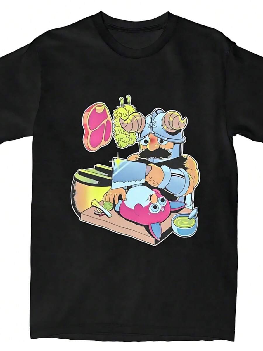 Senshi Anime Dungeon Meshi T-Shirt Beach Delicious In Dungeon Y2K T-Shirts Cotton Harajuku Tshirt For Adult Short Sleeves Tops - Đen 2 - Xem 1