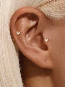 1件装植物造型925纯银耳钉，女士耳钉/耳坠，适合周年纪念日佩戴，精美首饰