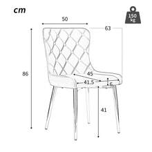 Dining Room Set (7 Pieces), 140x80 Cm Dining Table With 6 Chairs, Modern Kitchen Table Set, Black Iron Chair Legs (Dark Grey Dining Chair) - Multicolor + MDF + Seats 6 - View 2