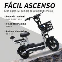 Bicicleta eléctrica plegable para adultos  - Motor de 500 W (potencia máxima de 800 W) - Batería de 48 V y 12 Ah - Autonomía de 40 a 50 km - Biplaza con suspensión - 3 velocidades - Neumáticos todoterreno - Luces LED, frenos de disco y neumáticos todoterreno - Ideal para desplazamientos diarios y todoterreno. Envío en dos paquetes exprés. Requiere montaje parcial. Incluye vídeo de instalación.a - Negro - Ver 2