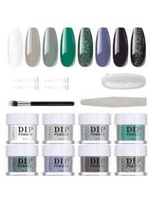 6-8-12-20色10克美甲粉套装，多色美甲设计DIY沙龙礼品，女士适用 - 彩色 - 查看 20