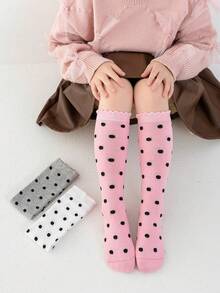 3pcs/Set Soft & Comfortable Knee-High Striped Socks For Girls, Suitable For Preschool, Students, Uniforms, All Seasons - Multicolor - View 9