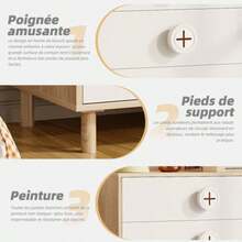 Drawer Storage Cabinet - Wood Color and White - View 9