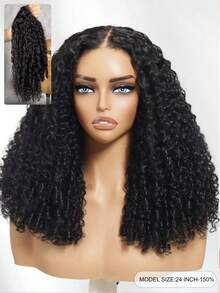 Hair 100% Human Hair Finger Coil Ends Bye Bye Knots Wig Summer Vacay Glow 7x5 Lace Closure Glueless Wigs Natural Black Spiral Curls Water Curly Hair Twist Out At The End Ready To Wear Pre Cut Pre Pluck Pre Bleached Transparent Lace Unice Wig - SNatural - View 4