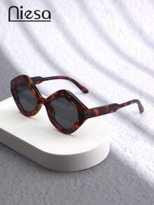 NIESA 1副不对称、前卫、高端休闲女士百搭眼镜，聚碳酸酯（PC）材质，四季皆宜的时尚眼镜 - 彩色 - 查看 7