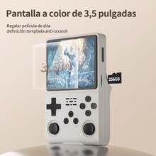 CONSOLA RETRO MANUAL, CON MÁS DE 20 000 JUEGOS, 30 EMULADORES, MEMORIA 256 GB MODELO R40S PRO - Blanco - Ver 4