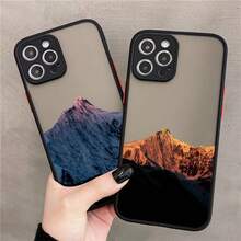 Snow Mountain Phone Case For  7 8 Plus SE2 X XR XS MAX 12 13 14 15 Mini 11 Pro Max Matte Back Shockproof Covers Fundas, Cover Compatible With  17 Pro Case,  17 Pro Max Case,  17 Case,  16 Pro Case - tuyết đen mt 3 - Xem 6
