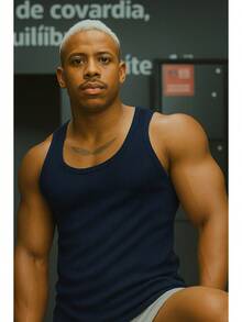 Basic American Ribbed Tank Top - Navy Blue - View 6