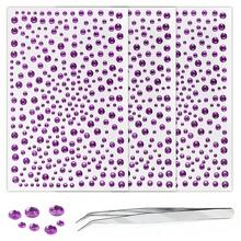 975Pcs Multi-Color Face Gems, Self-Adhesive Eye Jewels Rhinestones 3/4/5/6 Mm DIY Face Gems & Pearls For Makeup & Crafts{Inchcolor_nameinch:Inchgem_lightpurpleinch} - 寶石淺紫色 - 查看 1