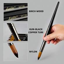 Conjunto de pincéis redondos profissionais Xin Bowen para pintura em aquarela, acrílico, guache, tinta e têmpera, ideal para artistas e amadores. - Tamanho Único - Ver 4