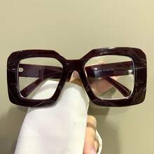 Gafas cuadradas de moda, unisex, diseño de marco simple - Azul - Ver 8