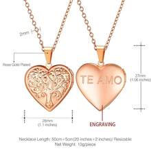 U7 Women Locket Necklace Platinum 14K Gold Photo Lockets That Hold Picture,Chain 20 Inch Person.Alized Gift Custom Love Heart Image Necklaces{Inchcolor_nameinch:Inch04#RoseGold(TreeofLife)Inch} - 04#RoseGold(Tree Of Life) - View 6