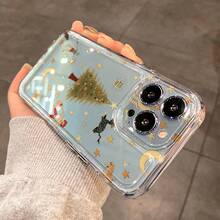 Funda para iPhone Nueva Funda Protectora Personalizada Ins para iPhone 17/16/15/14/13/12 11 Xsmax 11Promax 13Pro 14Pro 15Pro 16Pro 17Pro/17Promax 17Air/16Promax 15Promax 14Promax 13Promax/Xsmax Xr Xs 7Plus/6Plus/7/8/6/16E Funda de Moda Simple Todo Incluido Transparente Funda Protectora Linda Estrella Hombre Árbol de Navidad Funda para iPhone, Funda Daisy, Funda Realme G, Honor Xa, Cubierta Práctica - Colores mixtos - Ver 5