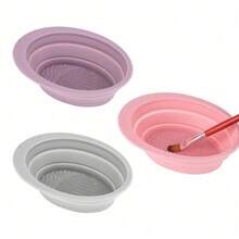 1 Piece Foldable Silicone Makeup Brush Cleaning Bowl (Etercycle) – Portable Tool For Brushes, Puffs & Sponges, Essential For Cleaning & Drying Makeup Tools With Excellent Effect - Random Color - View 6