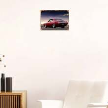 1件复古红色经典汽车金属锡牌，8x12英寸铁艺墙饰，经典汽车装饰，复古车库挂画，独特圣诞礼物 - 彩色 - 查看 4