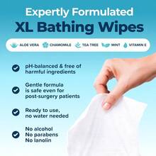 AFRT Body Wipes For Adults Bathing No Rinse 50pc XL - Ultra Thick Shower Travel Wipes For Personal Cleansing And Hygiene Essentials Elderly Care Incontinence Disposable Washcloths For Women Men - 溫和清新 - 查看 2