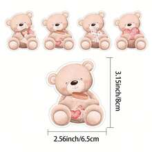 16pcs/32pcs/40pcs/80pcs Bear Lollipop Holder Cards Set - Cute Bear Candy Wrappers ForBirthday Party & BabyShower Supplies - Multicolor - View 7
