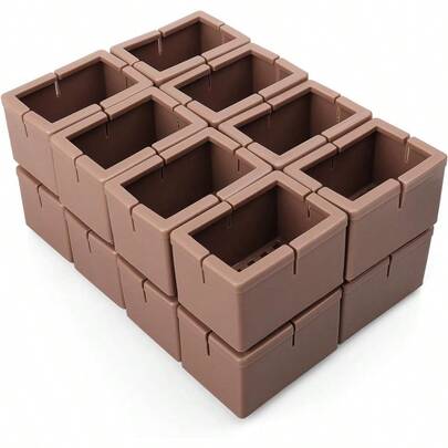 Protectores de piso rectangulares para patas de silla, paquete de 16, se adaptan a longitudes de 1-9/16" a 1-13/16" y anchos de 1" a 1-3/16".