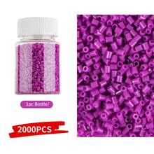 1000 piezas de cuentas Perler de 2.6mm de color púrpura en un frasco recargable pequeño, ligero y portátil, adecuado para accesorios DIY y decoración de manualidades