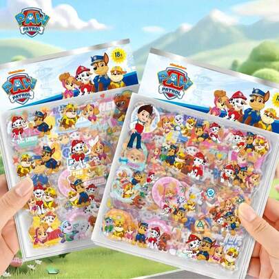 Paw Patrol 24张/套汪汪队贴纸（约350张贴纸） - 酷炫可爱的汪汪队PVC贴纸，DIY剪贴簿贴纸，适合装饰手机、滑板、行李箱、冰箱和涂鸦；适合作为贴纸玩具和礼物。