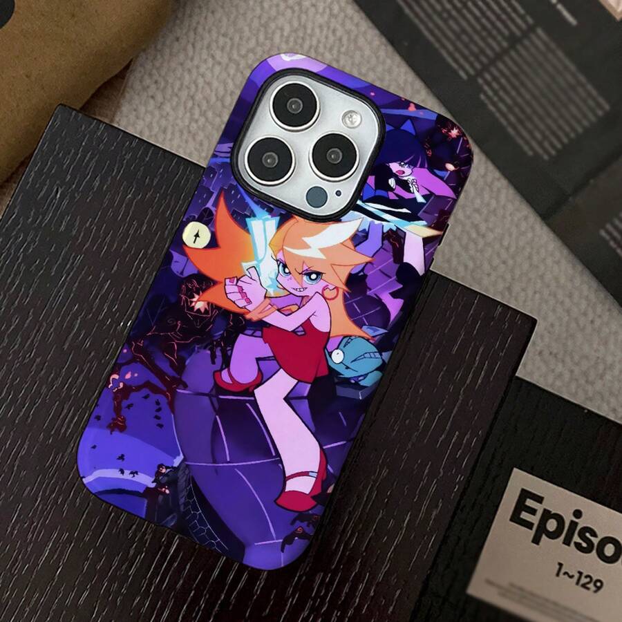 Funda de película dos en uno de panty y medias de anime - Duradera, amortiguadora y de protección moderna - Compatible con iPhone 16, 15, 14, 13, 12, 11, Plus, Pro, Max, regalo de cumpleaños perfecto para amigos - Blanco - Ver 1
