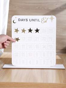 1件装倒计时日历，金色星月伊斯兰节日倒计时装饰，桌面倒计时板，波西米亚风伊斯兰家居装饰，客厅和卧室节日倒计时装饰 - 彩色 - 查看 4