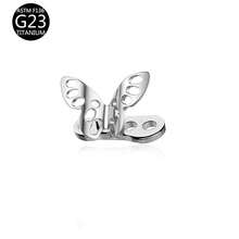 1pc Titanium Heart Zirconia Embedded Skin Implant Stud - Titanium Color - View 24