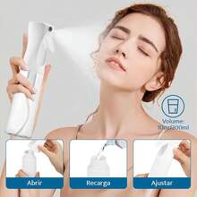 2PCS 300ML Botellas de Spray para el Cabello, Rociador de Cabello Pulverizador Recargable de Niebla Fina para Peinado, Cuidado de la Piel, Jardinería y Limpieza (Transparente) BDEA - Transparente - Ver 8