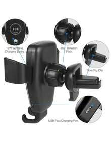 15W Gravity Sensor Wireless Car Charger, Qi-Compatible With Apple, Android Phones, Wireless Charger Compatible With IPhone 8/X/11/12/13/14/15/16 Series