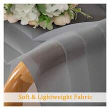 Charcoal Grey Sheer Curtains 72 Inches Long 2 Panels Set, Voile Light Filtering Sheer Curtains For Living Room, Lightweight Rod Pocket Window Treatments Drapes, Each 42" Wx72 L, Charcoal Grey - 多色125 - 查看 7