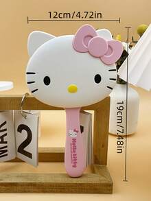 1pc Sanrio 2-In-1 Portable Makeup Mirror & Comb, Featuring Melody, Pompompurin And Hello Kitty Designs, Cute Cartoon Style, Suitable For All Hair Types, Ideal For Travel And Daily Use, Valentine's Day Gift For Girlfriend And Mom