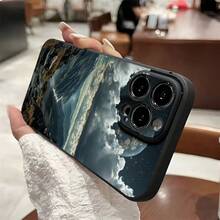 Funda de Teléfono con Patrón de Cielo Estrellado para 16 15 14 13 12 11 Pro Plus Promax, Decorada con Diseño de Montaña y Nubes.Material TPU, protección a prueba de golpes, es un gran regalo para la familia, amigos, cumpleaños de niños, días festivos de Año Nuevo, novios, novias y el Día de San Valentín. - Colores mixtos - Ver 3