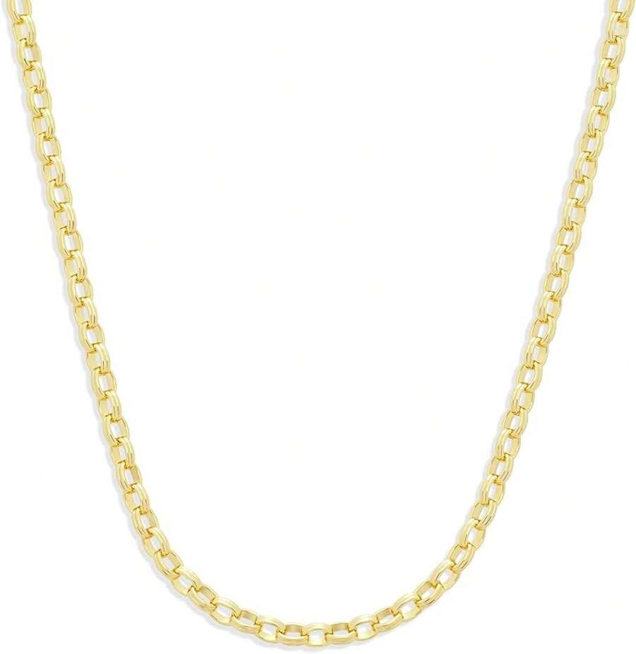 Essentials Plated Double Chunky Round Link Chain - Yellow Gold - View 1