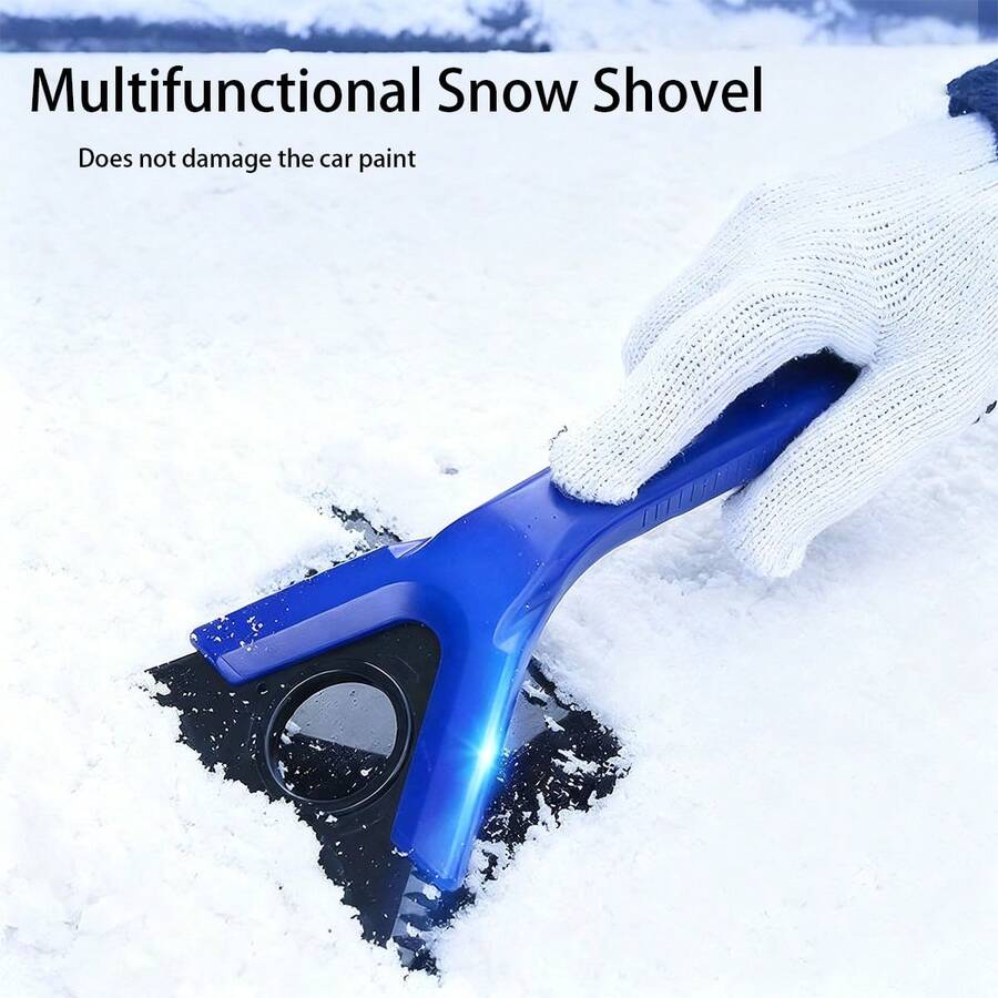 1 pieza Pala quitanieve multifuncional para coche, cepillo y raspador de nieve para coche, raspador de hielo, apto para coche, refrigerador, accesorios de invierno para coche