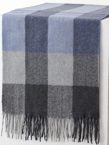 1 szt. Jesień/zima, nowy, wąski, ciepły szalik dla par w stylu brytyjskim, w kratę, z frędzlami, modny, lekki, z imitacji kaszmiru, wysokiej jakości, miękki i wygodny, odpowiedni do codziennego użytku, wymiary: 30 cm * 180 cm (przed zakupem należy sprawdzić szczegóły dotyczące rozmiaru produktu)