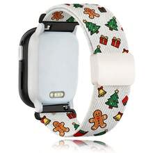Weihnachts-Nylon-Dehnband mit Magnetschnalle kompatibel mit XPLORA X6 Play Smartwatch, 20mm dehnbares Ersatzband für Gabb, Gizmo, SyncUP & Cosmo Jr. Uhren