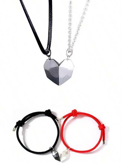 Regalo para novio Regalo para novio Fuwu, collar pareja, collares para pareja magnetico con forma de corazon, collar iman para pareja con sobre de regalo gratis