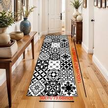 1pc Unique Black&White Checkered Doormat, Made Of Diatomite - Non-Slip, Stain Resistant And Super Absorbent, Suitable For Kitchen And Bathroom, Perfect For Home Decor And Holiday Celebration