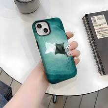 1pc Manta And Devil Ray Shinning Ocean Sea Blue Aesthetic Two-In-One Film Case-Tough, Dual Layered Case For Durable, Drop-Proof-For  17, 16, 15, 14, 13, 12, 11, 8, 7, X, XS, XR, Plus, Air, Pro, Max, Mini, SE2, SE3, Perfect Gift For Friends Family Loved Ones, Dropproof Case, Travel  Case, Ocean Theme, Stylish Phone Cover, Reinforced Edges, Scratchresistant Cover, Slim Phone Shell, Lightweight Case,  Users, Tech EnthusiastsFOR-YOUR-BELOVED-PHONE - Kiểu 1 (1 cái) - Xem 9